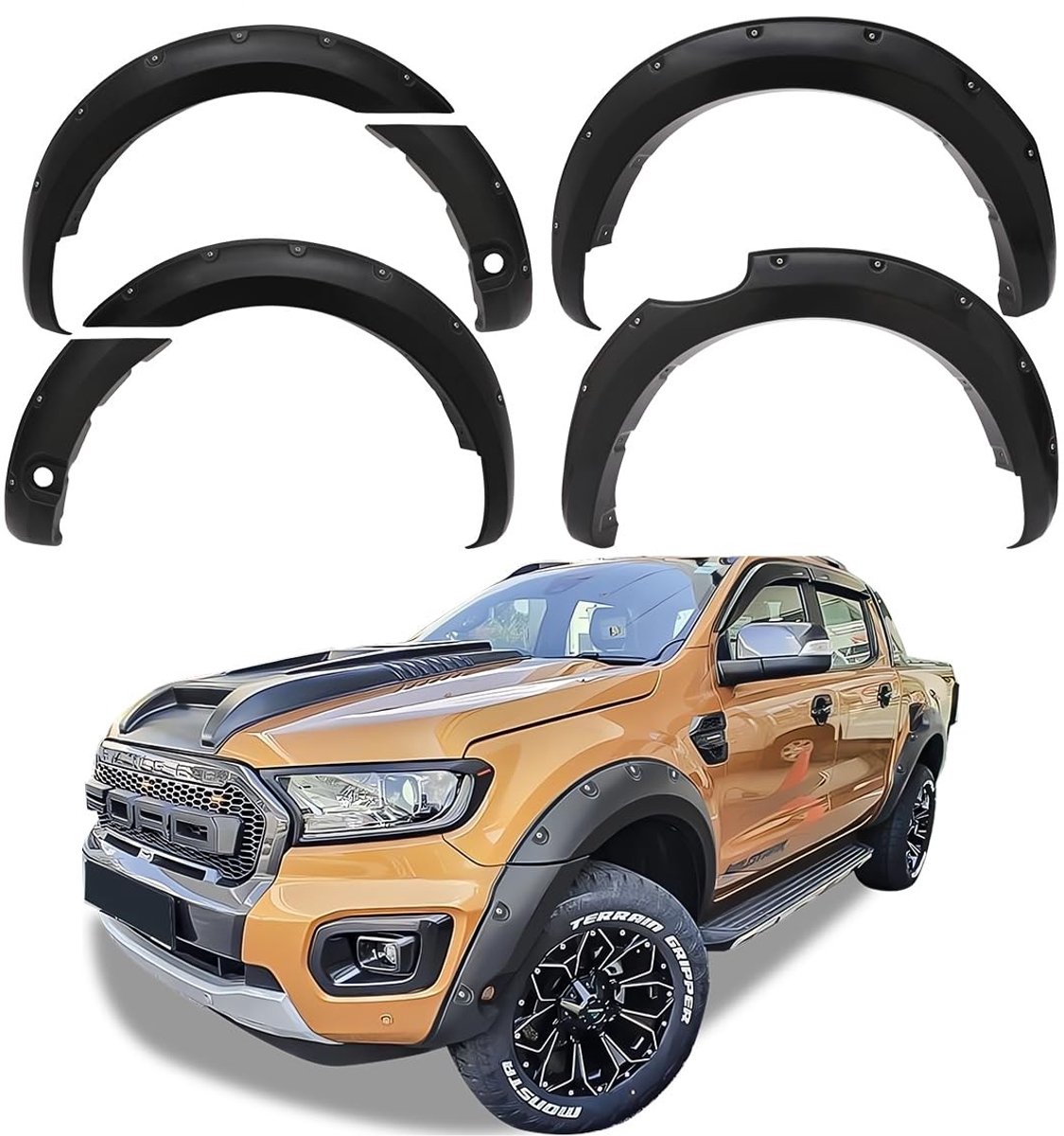 Wielbogen voor Ford Ranger Wildtrak - 28 mm Extra Bandendekking - Voor 2019-2022