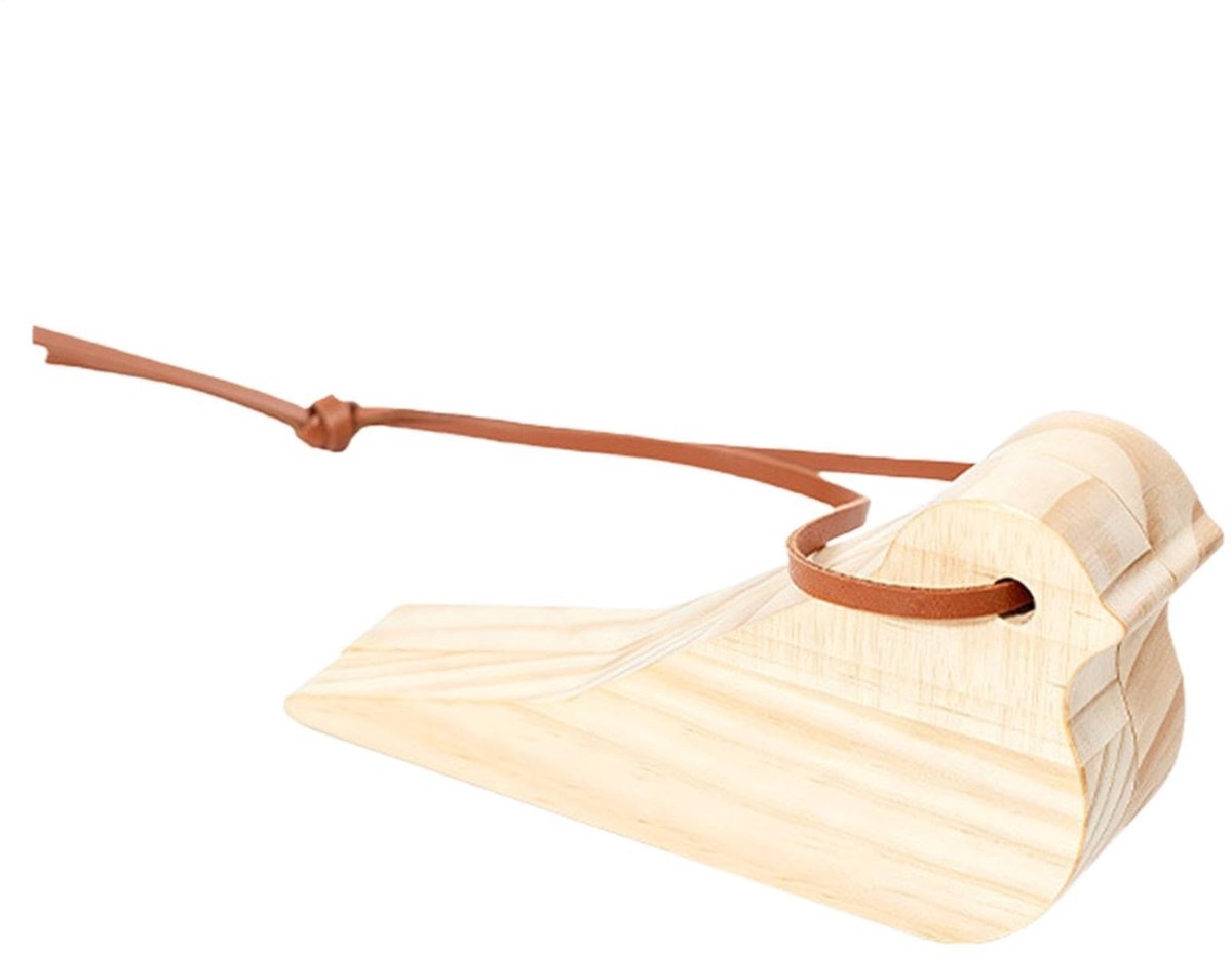 Houten Deurstopper Wig - Vogel Look Magnetische Opberging