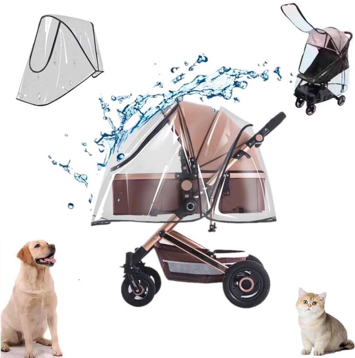 Transparante Regenhoes voor Kinderwagen - Multicolour