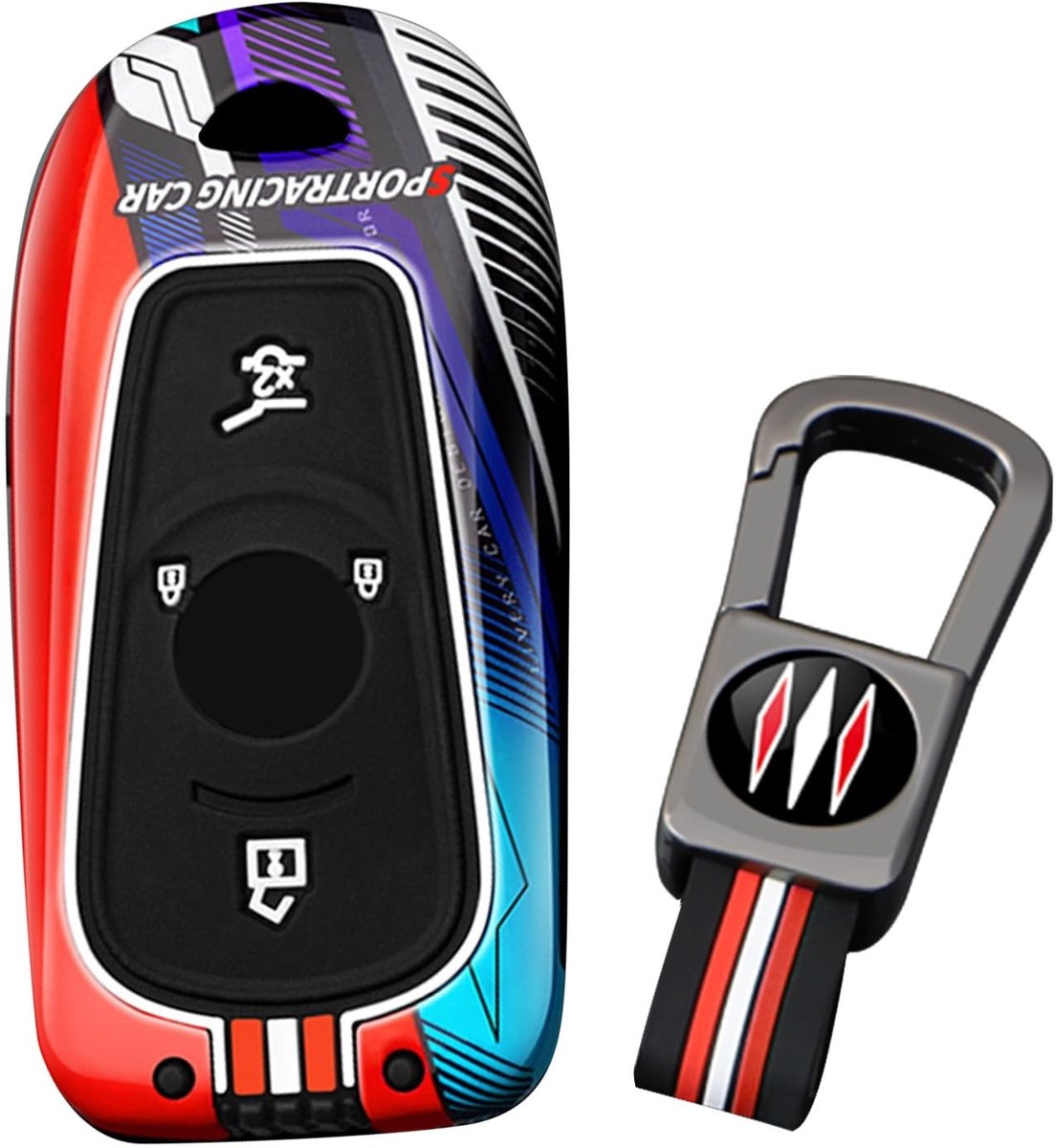 Sleutelhoes voor Opel Sleutel met 3 Knoppen - Rood