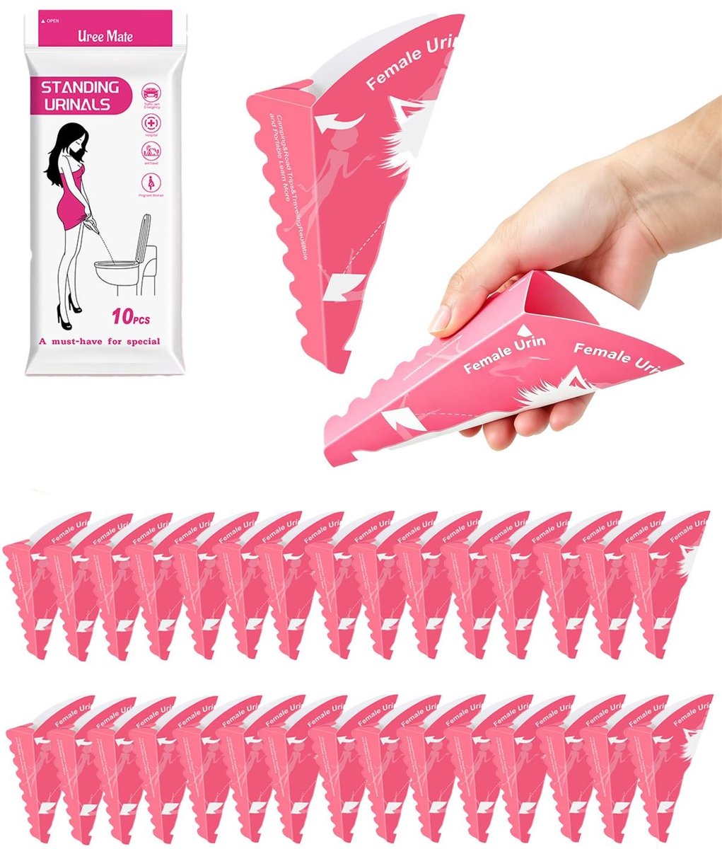 Wegwerp Urinoir voor Dames - Draagbaar en Waterdicht, 30 Stuks