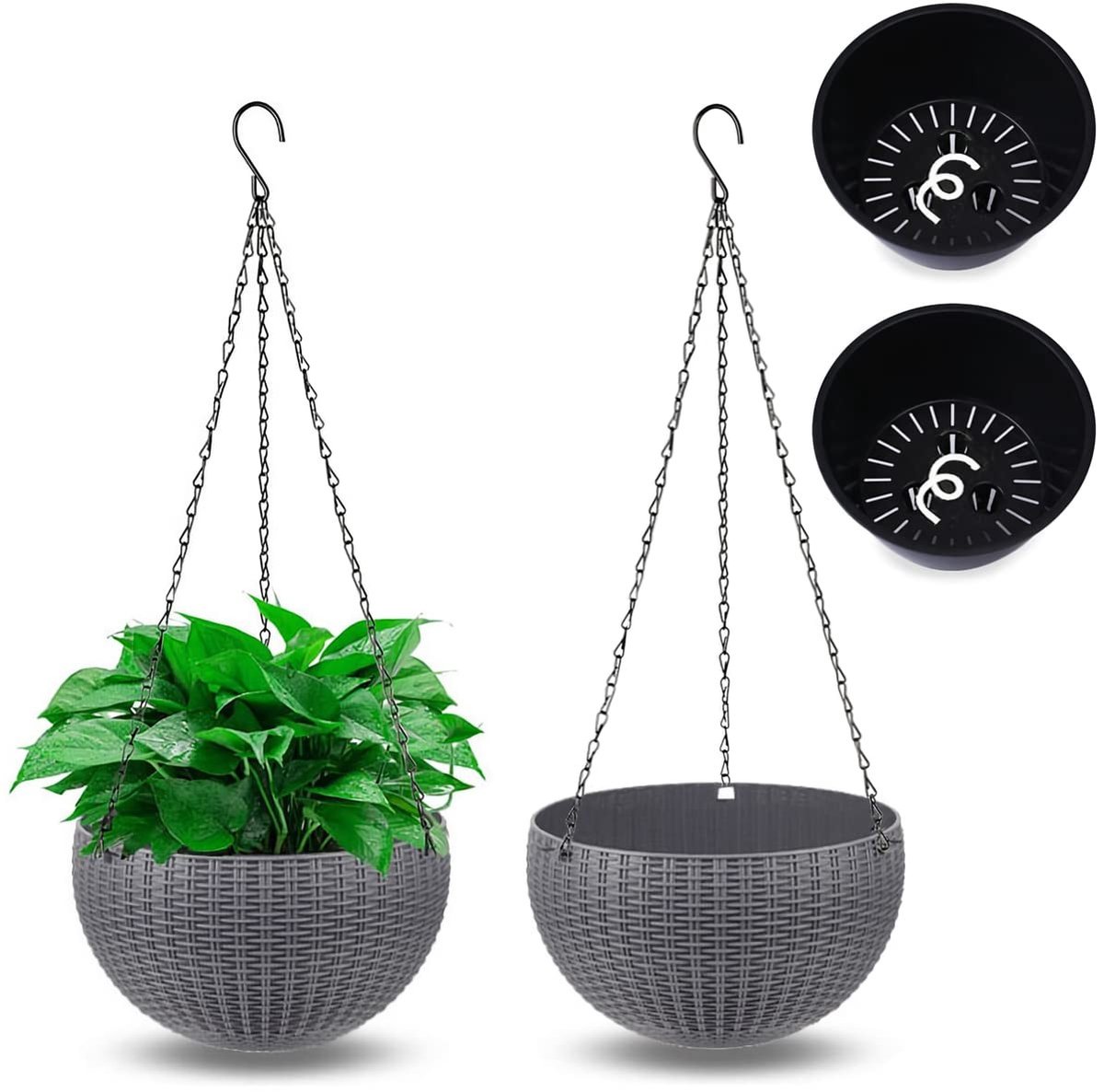 Set van 2 Buitenplant Hangers - Zelfwaterende Bloempots - Diameter 26 cm