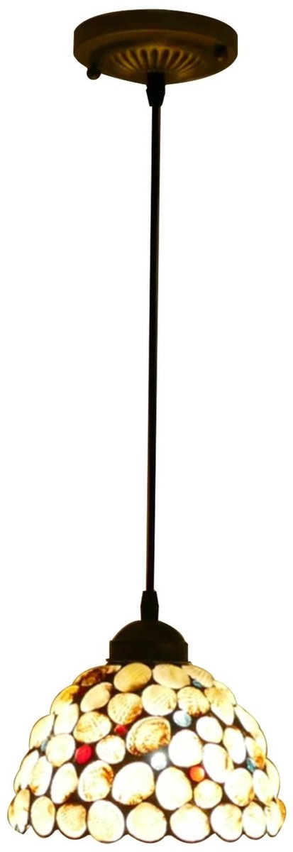 Plafondlamp met handgemaakte schelpen lampenkap - Retro stijl - Wit