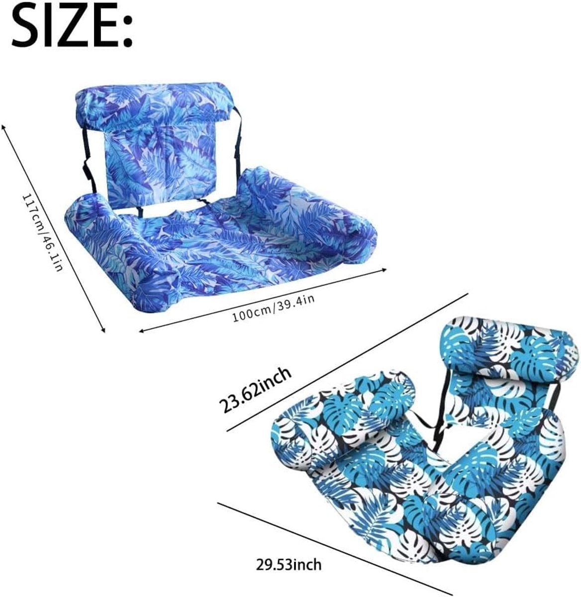 Opblaasbare Zwembadstoel - Ergonomisch en Vouwbaar - 76 x 40,5 x 61 cm