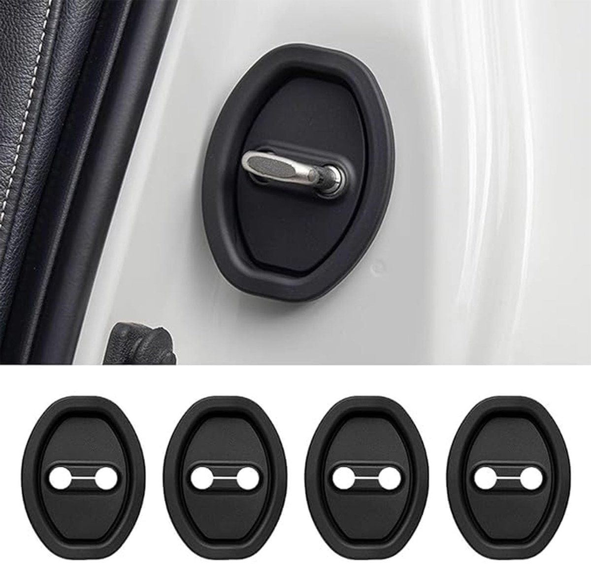 Deurslot Beschermers - Siliconen Auto Cover - Zwart - Set van 4 Stuks
