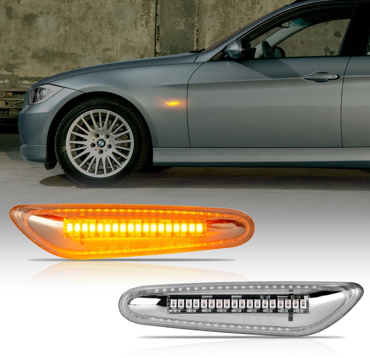 LED Indicatoren - 2 Pack - Zwart - Voor Auto
