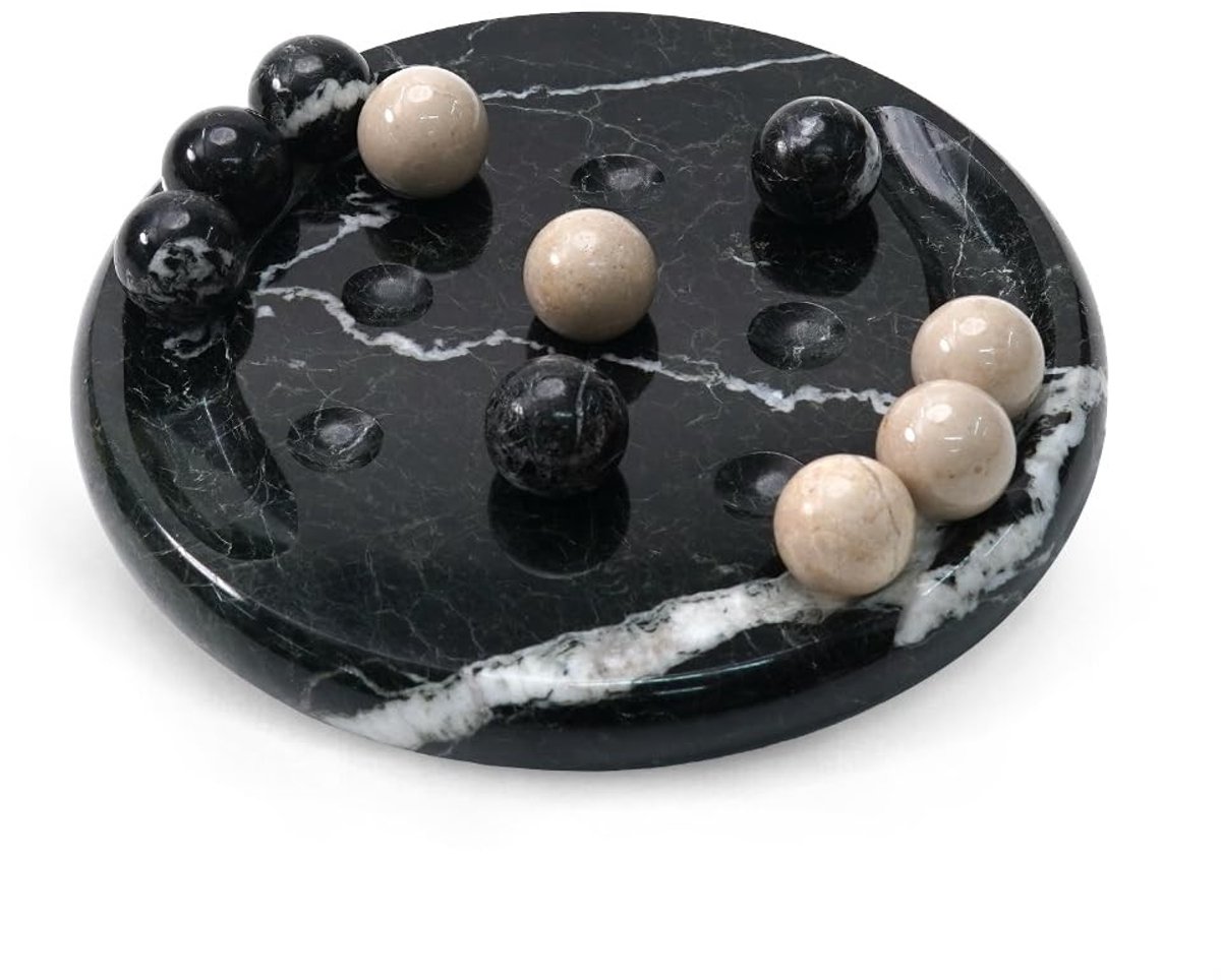 Marmeren Spel - Decoratieve Steen voor Tafel - Zwart en Verona