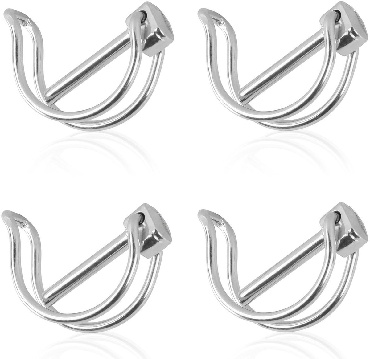 Beveiligingspinnen set - 4 stuks met snap lock - Galvanized