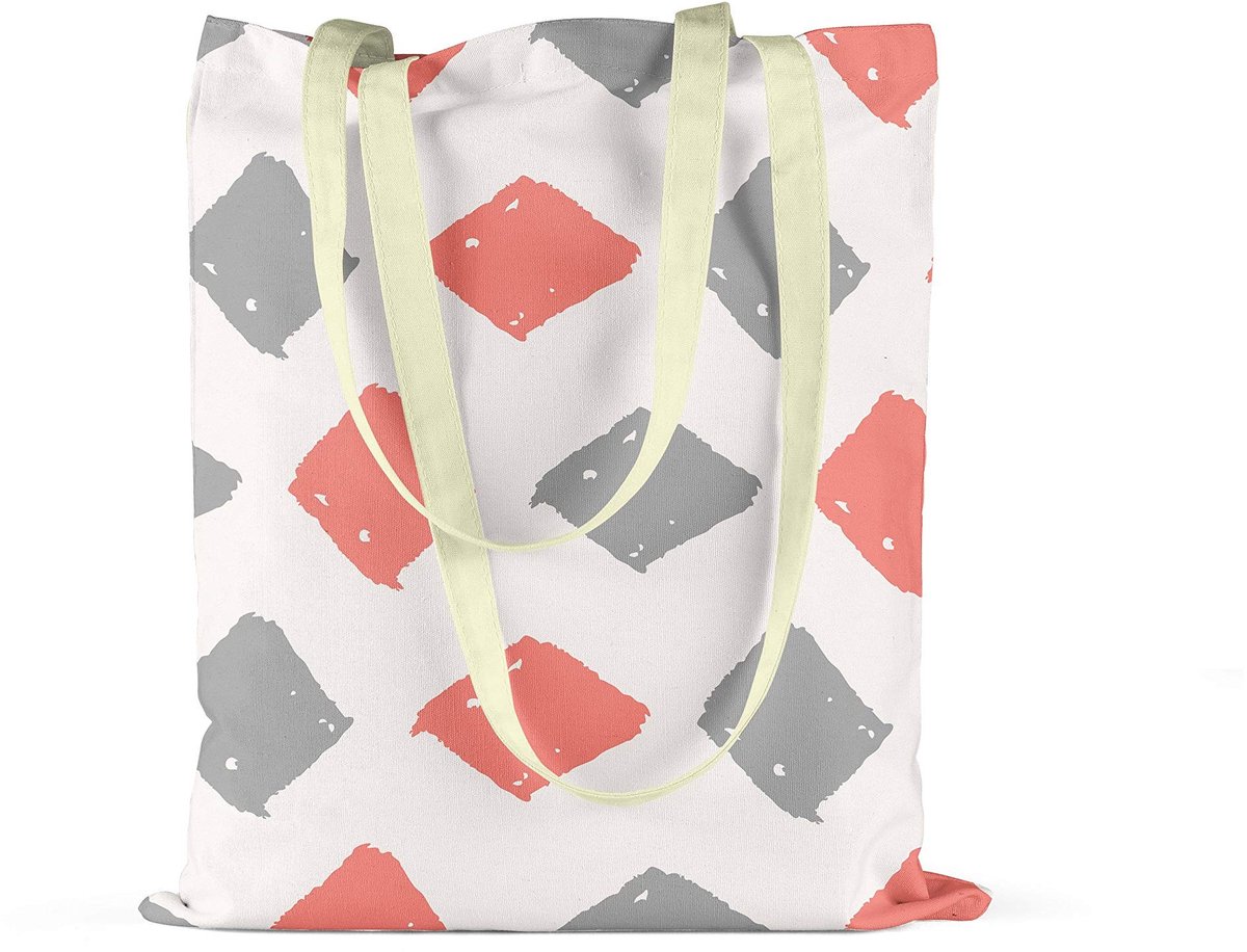 Herbruikbare Tote Bag - Multicolor Canvas met Handvatten
