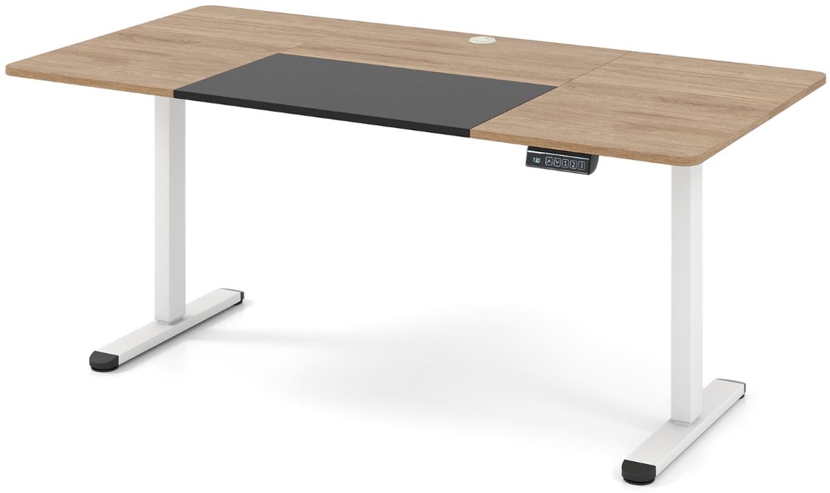 SureDeal® - Bureau - Elektrisch Verstelbaar Computerbureau - Ergonomische Bureaustoel Staand - Zwart Draaistoel - 75x66x113 cm - Donkerbruin