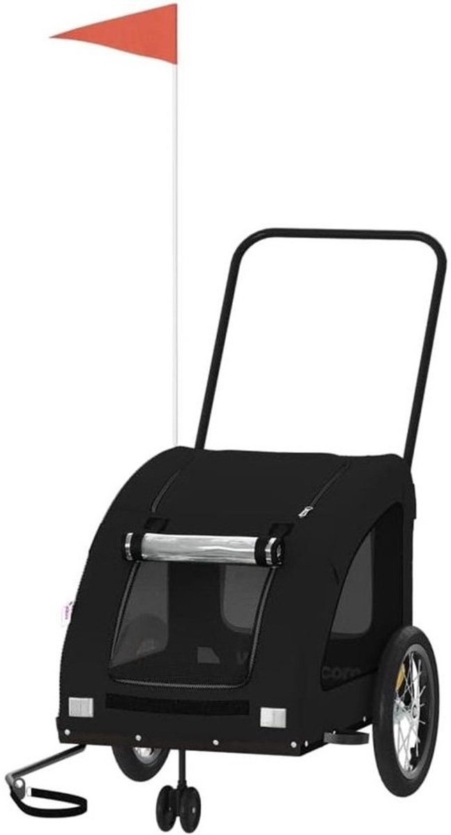 Hondenfietskar - Hondenbuggy - Comfortabel Reizen - Duurzaam Ijzeren Frame - 635 x 1245 cm - Zwart