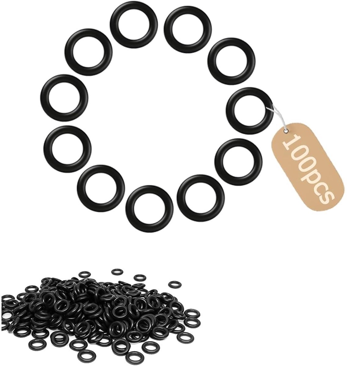 O-Ringen NBR70 8x5mm - 100 Stuks Nitril Rubber Sealing Ringen voor Auto, Hogedrukreiniger en Buizen