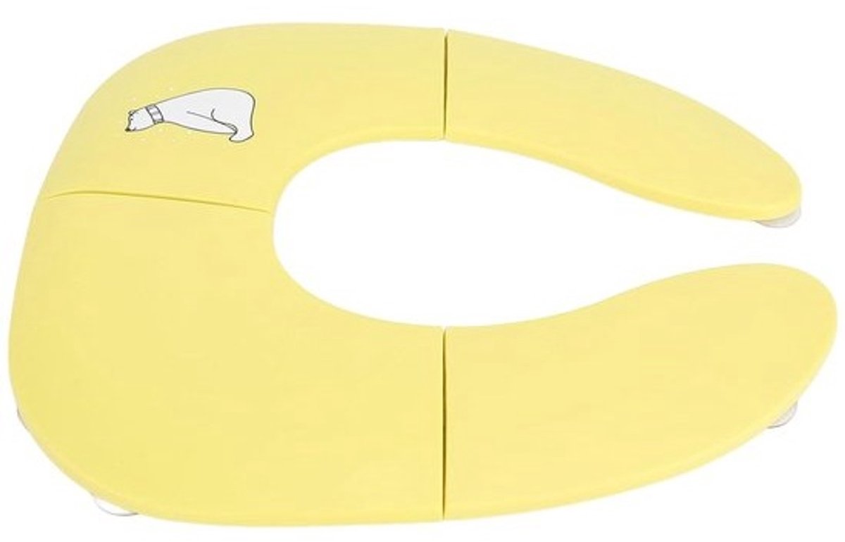 Opvouwbare kindertoiletbril - Reistoiletbril voor kinderen - Draagbare kindertoiletbril - Toiletbril voor peuters - Schokabsorberende toiletbril - Toiletbril voor peuters/kinderen - 29*34,4 cm -Geel