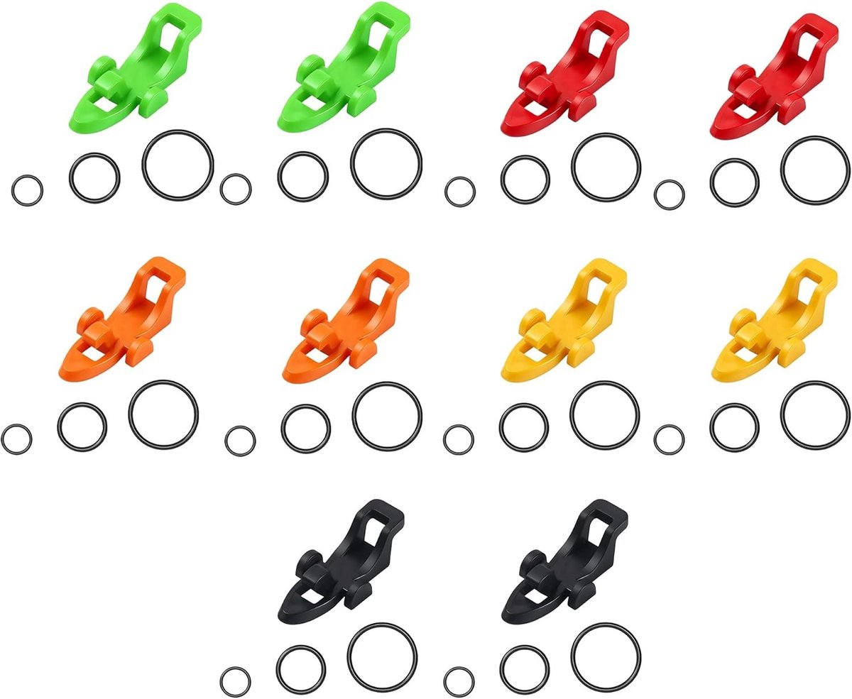 Plastic Vissershaak Houder met Rubber Ring - Set van 10 - Duurzaam en Handig voor Vissers