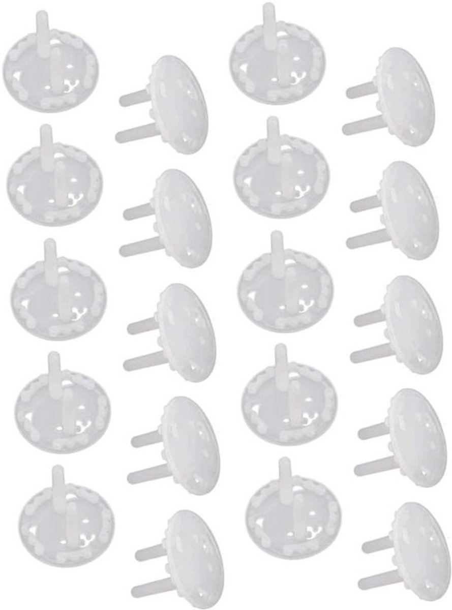 Stopcontact Deksels - Babyproofing Stekkers - Kinderen Beveiligen - Moeilijk Verwijderbaar - 20 stuks - Wit