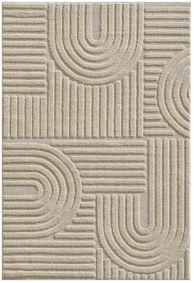 Dutch XXL Japandi Vloerkleed | Tapijt | Art | Geometrisch | Beige | 80x250 cm