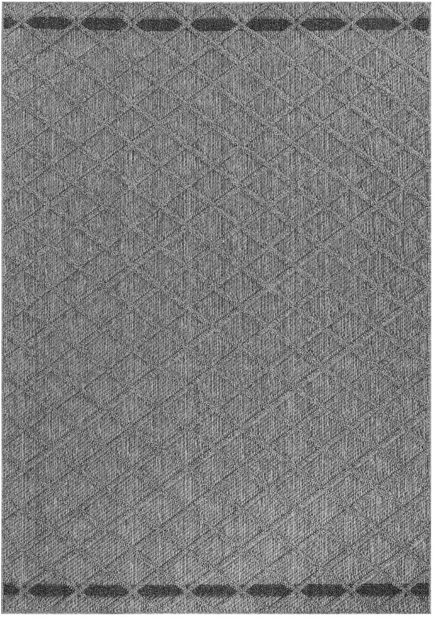 Dutch XXL Buitenkleed | Patara | Raster | Grijs | 80x250 cm | Buitentapijt | Tuintapijt