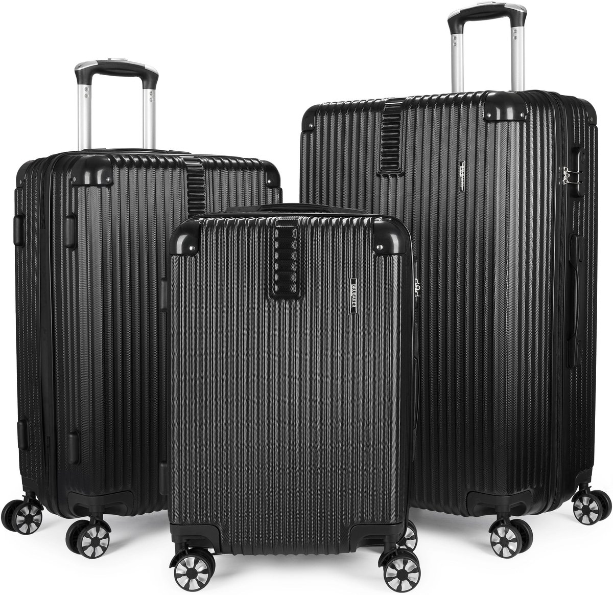 Koffer Set London - 3-delige set met cabin bagage - Hardcase met combinatie slot