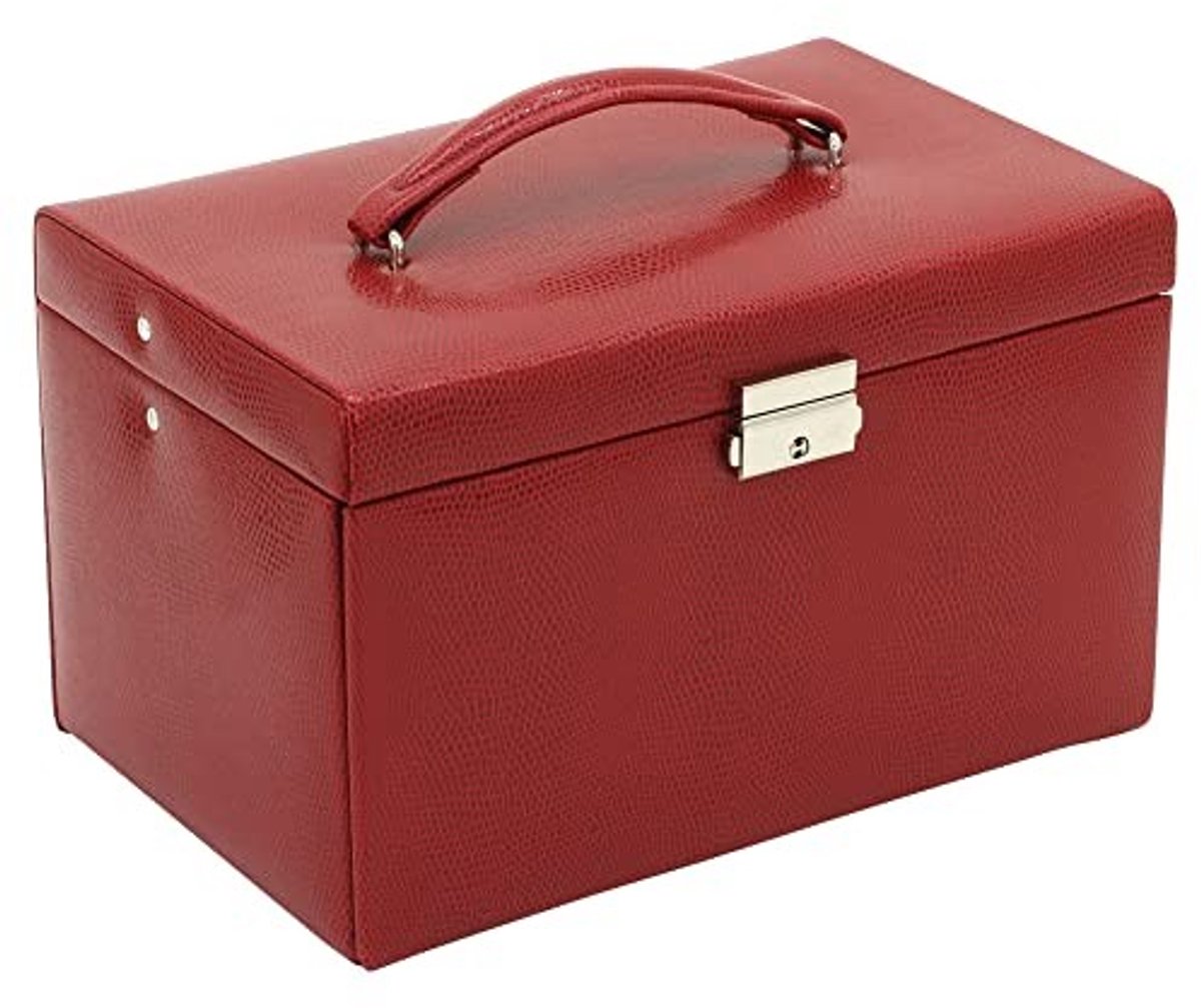 Sieradenkoffer - Rood met spiegel en slot