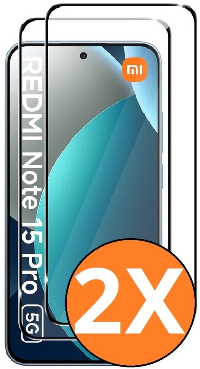 Screenprotector geschikt voor Xiaomi Redmi Note 15 Pro/17 Pro/17 Pro max 5G Screenprotector – Full Cover Tempered Glass – Volledige Schermbescherming – Zwart – 2-Pack
