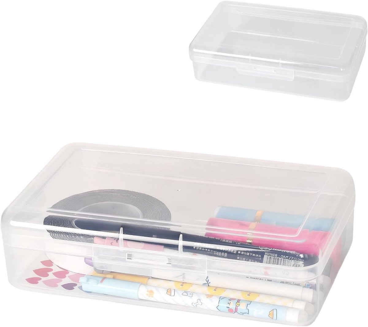 Plastic Opbergdoos met Deksel, Stapelbaar en Transparant, Ideaal voor Knutselspullen, Kantoorbenodigdheden en Schoolmateriaal
