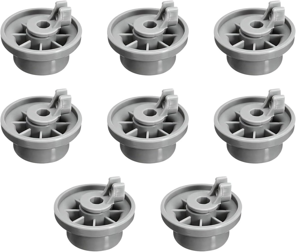 8 stuks vaatwasser mandwielen 30 mm, reserveonderdelen voor bovenste en onderste mand, compatibel met diverse merken en modellen
