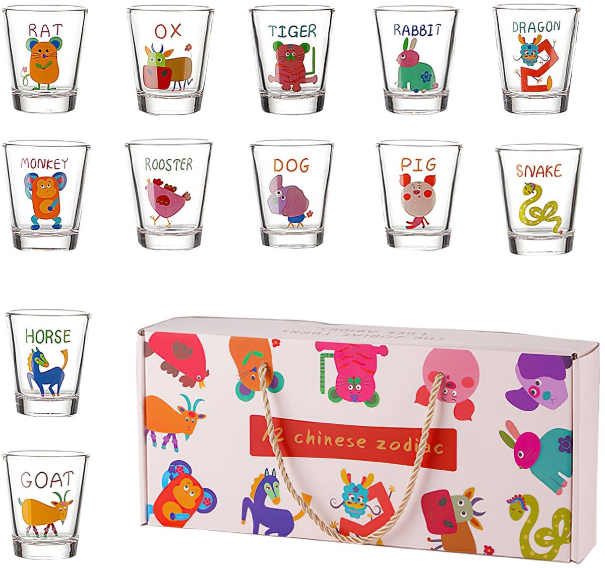 Set van 12 Mini Shotglazen - Transparant - 48 ml
