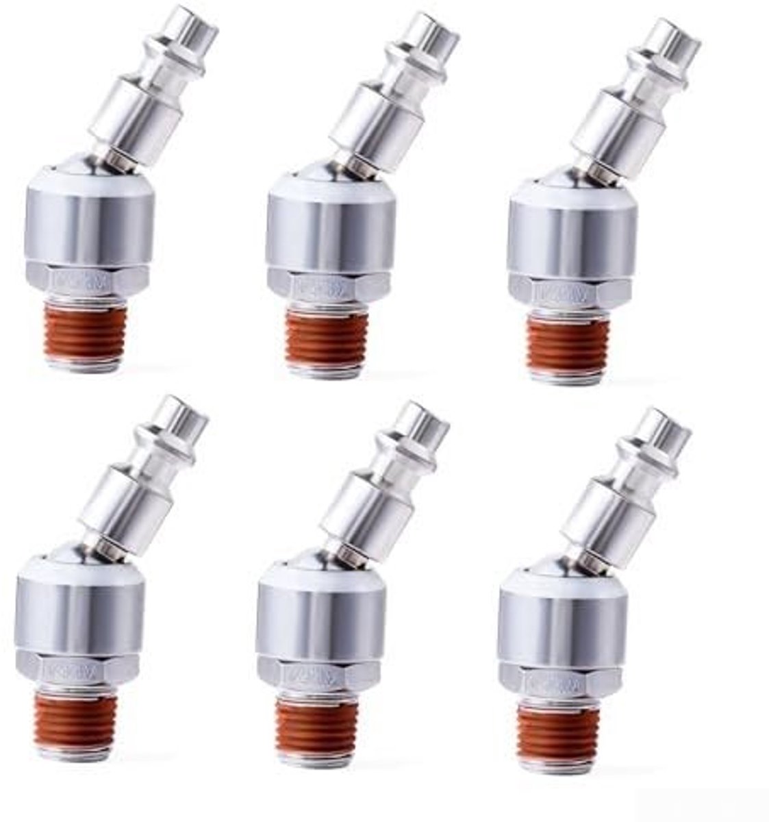 Pneumatische snelkoppelingen 360° roterend - 6-pack