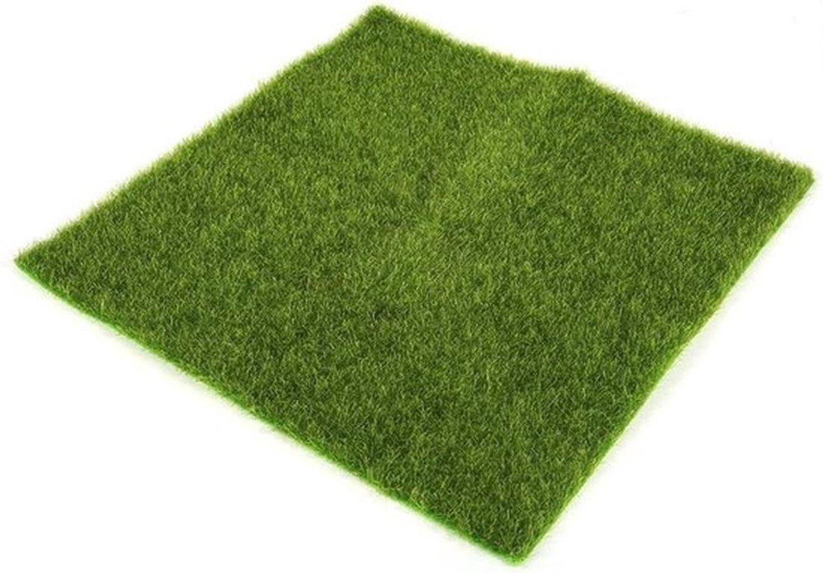 Nepgras mat voor binnen en buiten – Kunstgras ornament voor woondecoratie – Groene kunstgrasmat (30x30cm)