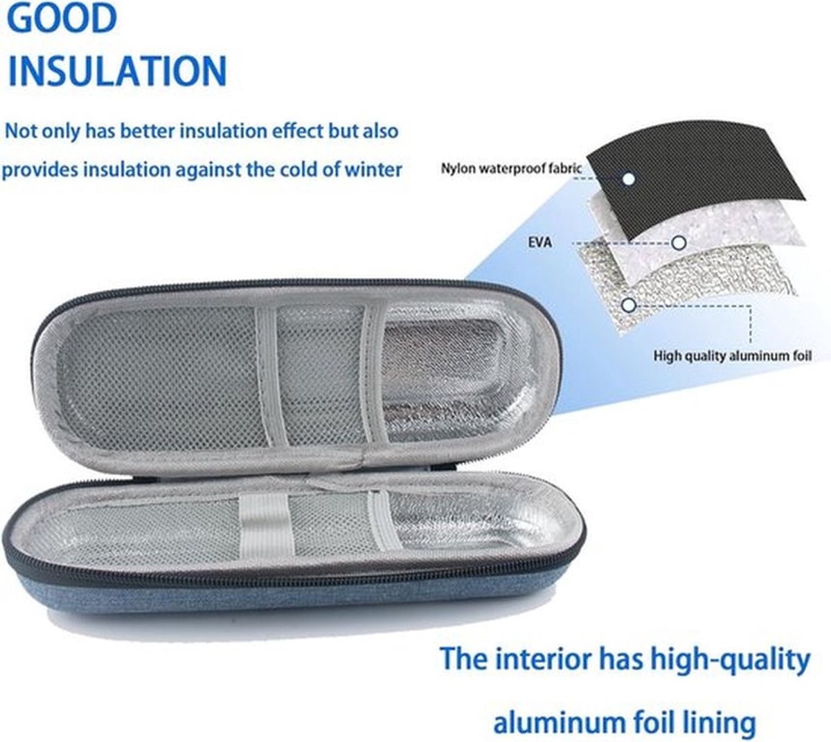 Insuline Pen Case - Diabetische Reis Case - Insuline Koeltas voor Diabetische Benodigdheden - Minimalistische Blauw