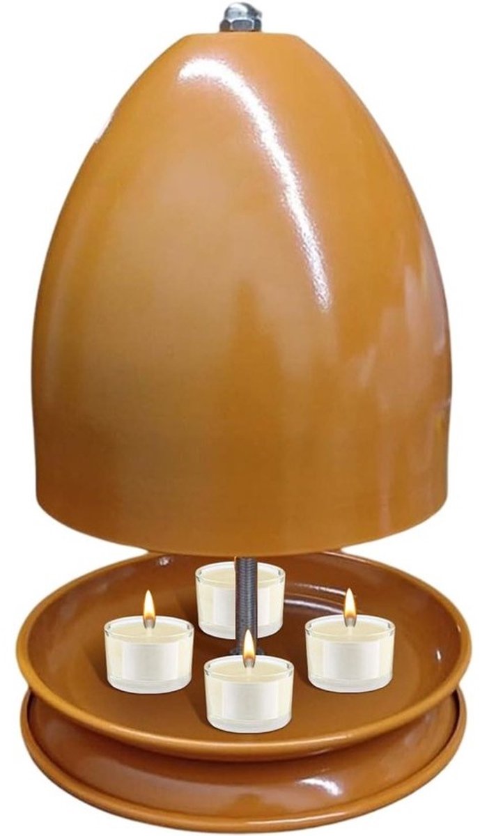Theekaars Heater - Licht Warmer - Sfeer Creëren - Dubbele Muur - 12 cm - Oranje