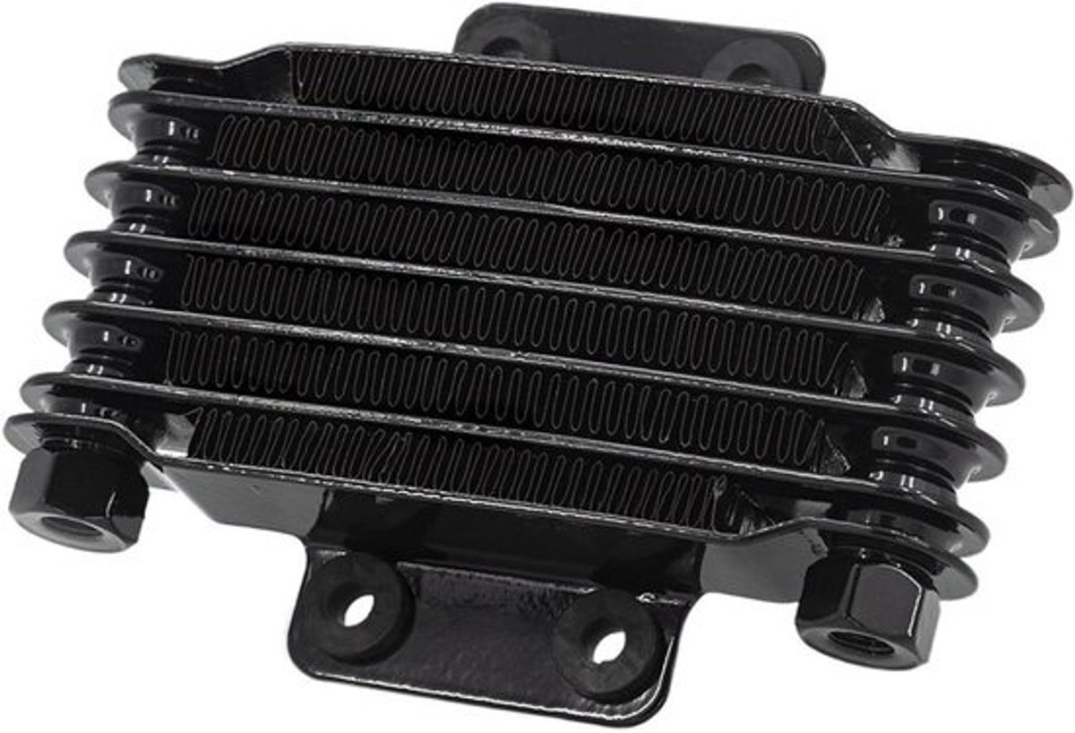 Motorolie Koeler - Olie Radiator - Motor Koelen - Universele Pasvorm - 6 Rijen - Zwart
