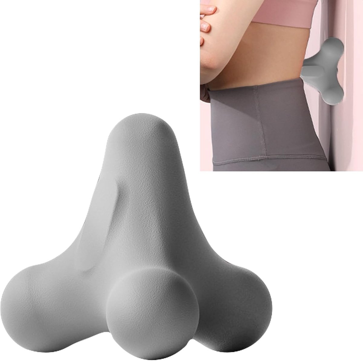 Zelfmassageapparaat voor Triggerpoints - Precisie Drukknop met Zuignap voor Rugspieren, Voetreflexmassage en Spierontspanning - 1 Stuk, Grijs