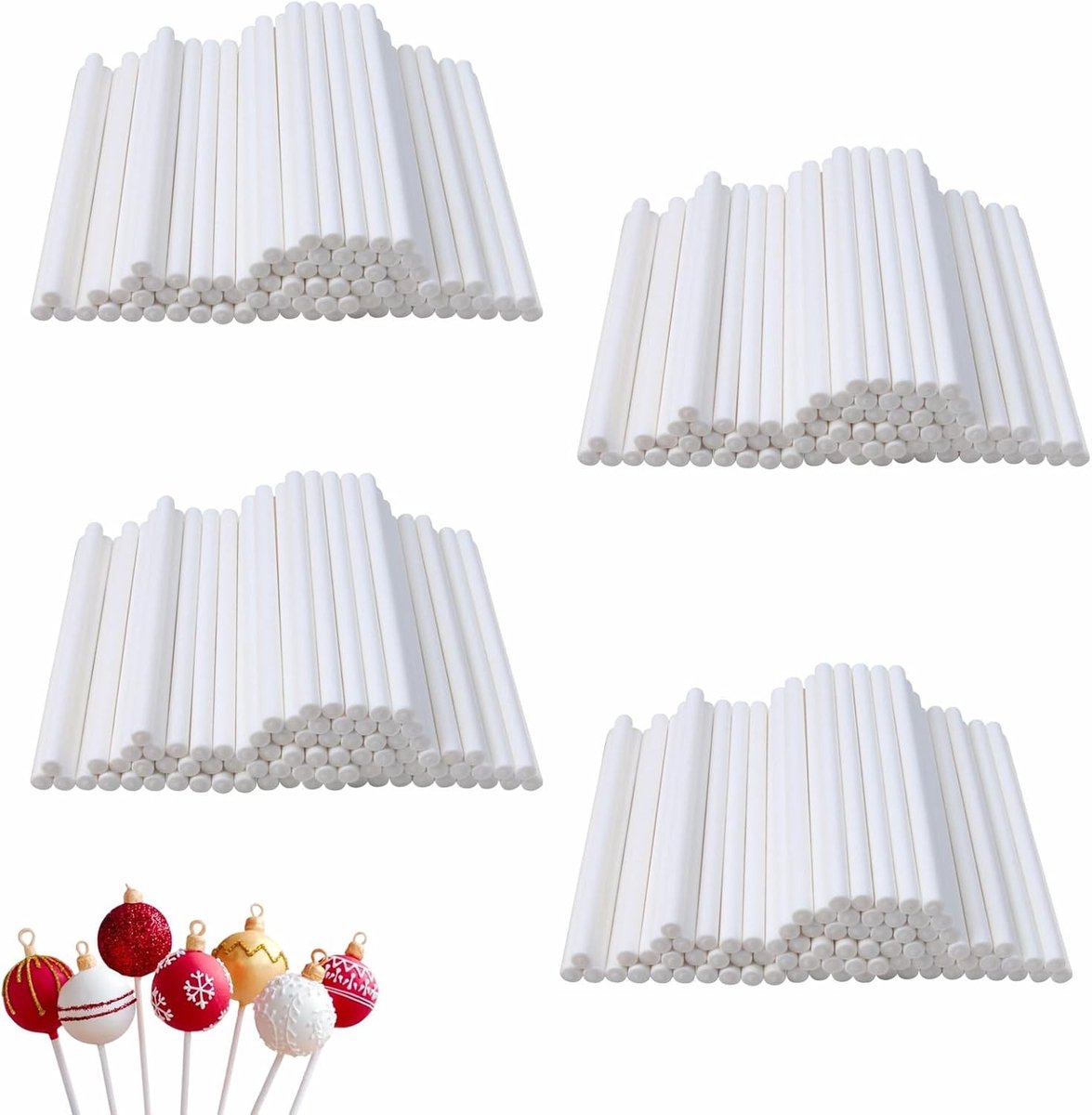 400 stuks witte cake pop stokjes en lollysticks voor het maken van heerlijke traktaties en desserts