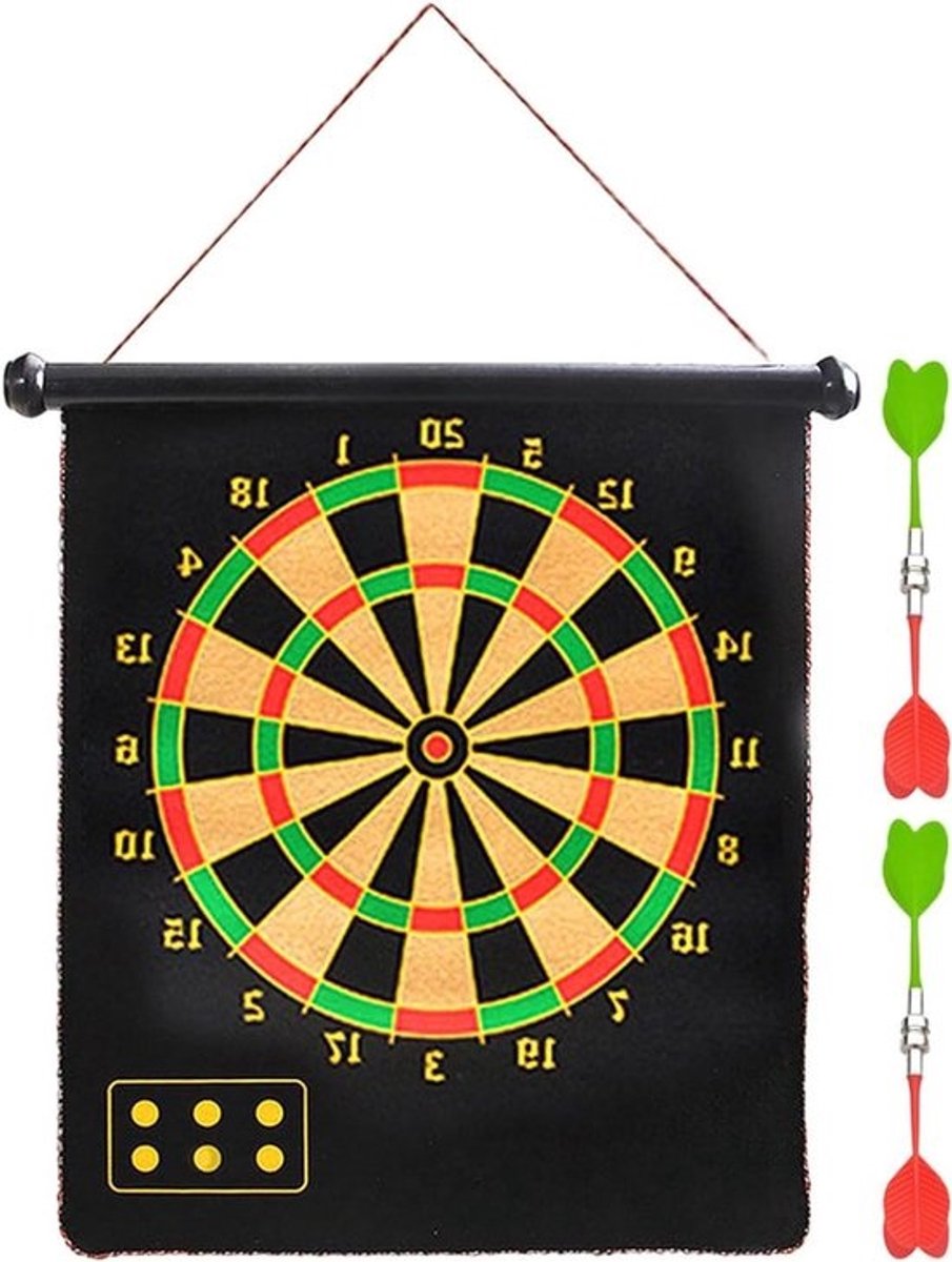Kinderen Dartbord - Feestspel Dartbord - Binnen en Buiten Spelen - Oprolbaar Dubbelzijdig - 38 cm - Niet gespecificeerd