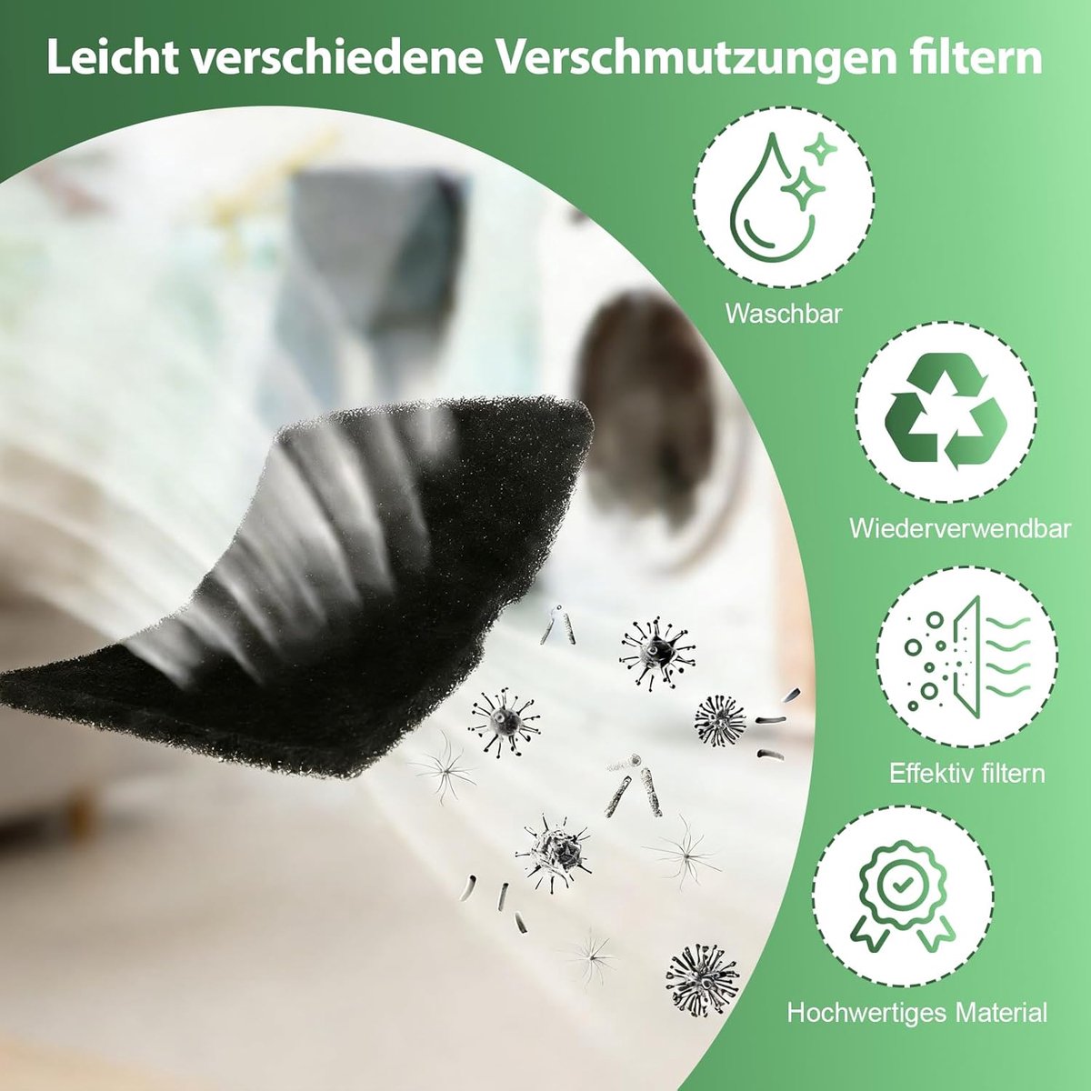 SnelShoppen - 6 Stuks Droogfilters voor Wasdroger - 240 x 155 x 10 mm Filter voor Beko, Grundig, Blomberg - Schuimstoffilter, Sponsfilter, Filtermat v thumbnail 6