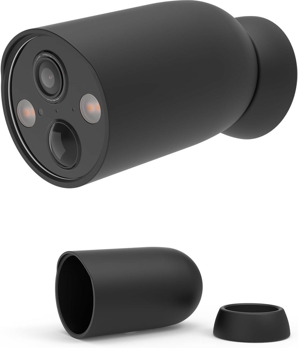 SnelShoppen - Silicone Hoes voor Buitenbeveiligingscamera, Weerbestendige Silicone Skin Cover voor 2K/4MP Camera, Zwart, Geschikt voor Tapo C425
