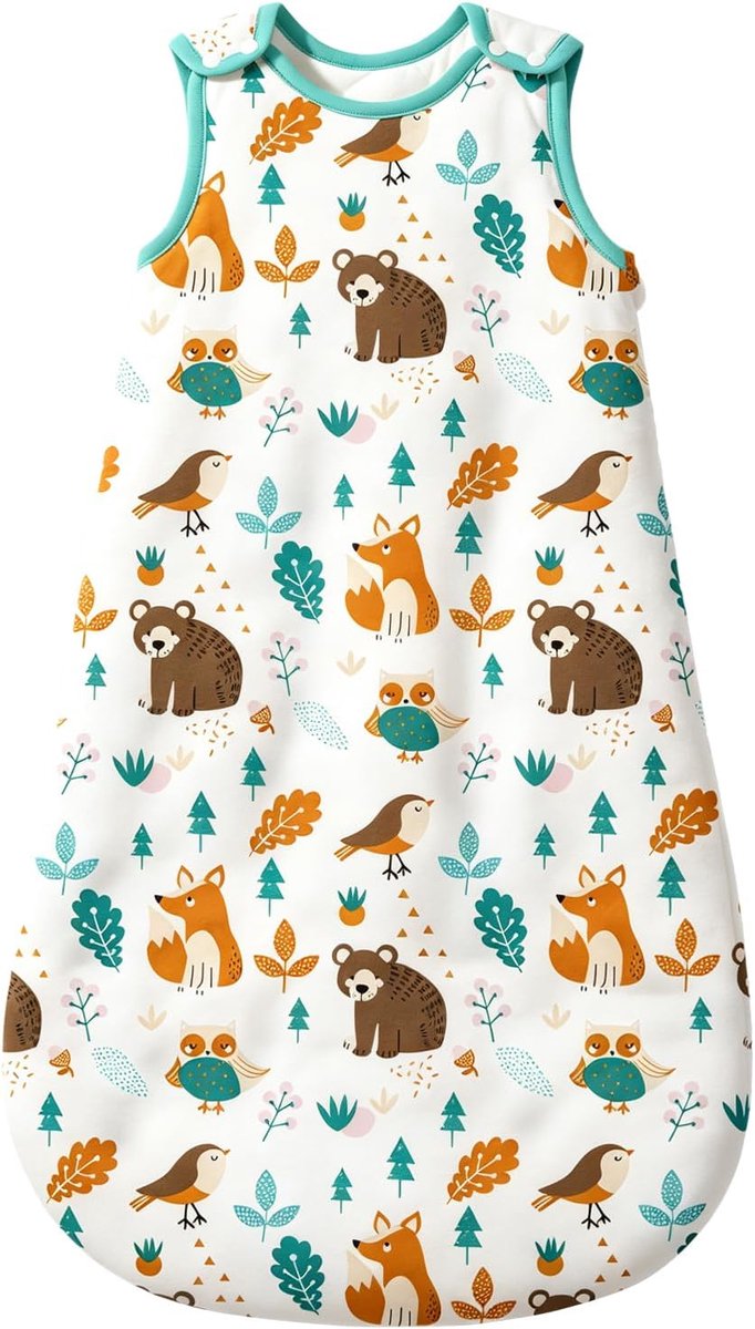 SnelShoppen - Baby Winter Slaapzak 2.5 Tog - 100% Katoen - Verschillende Maten van Geboorte tot 18 Maanden - Dierenthema - Ideaal voor Herfst en Winte