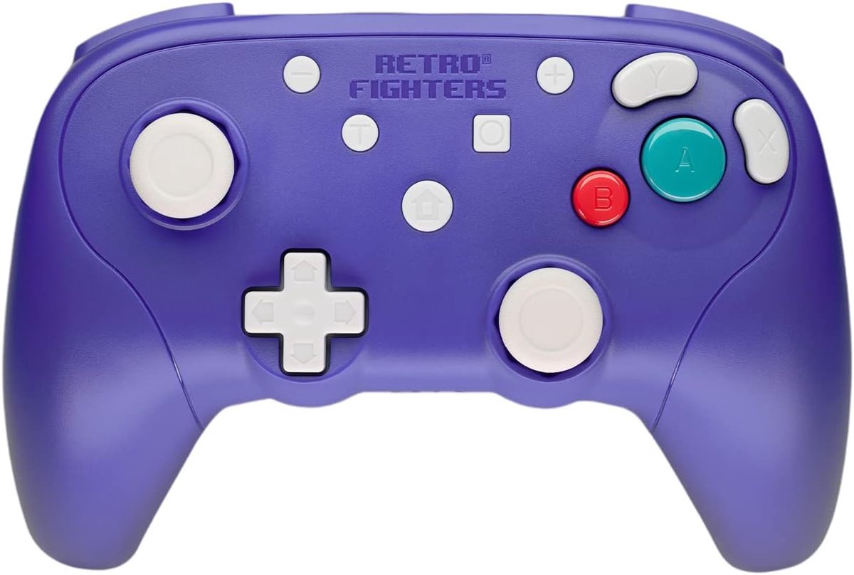 SnelShoppen - Retro Draadloze Game Controller - Compatibel met GameCube, Switch en PC - Ergonomisch Ontwerp - Paars - Perfect voor Gamers