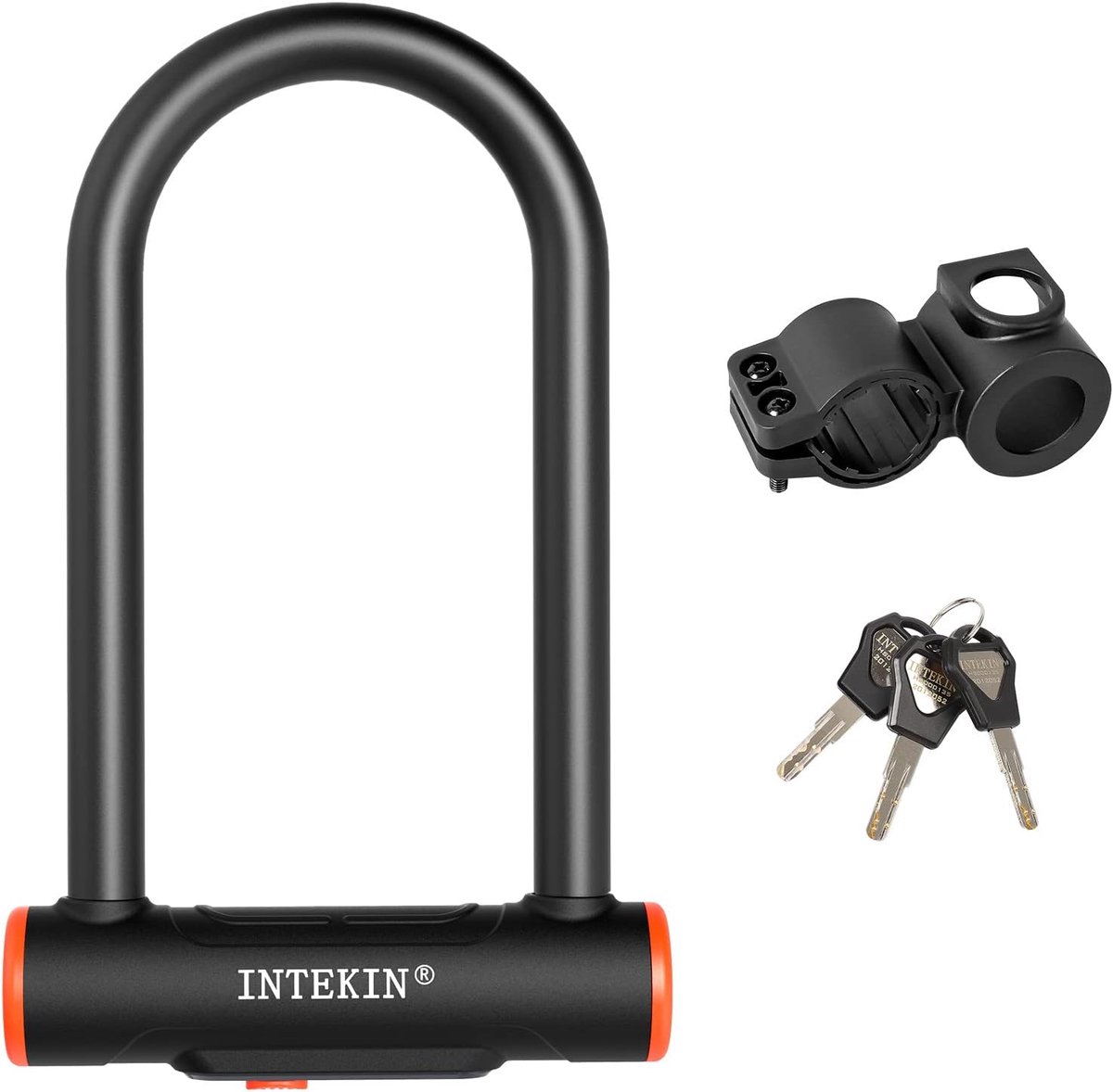 SnelShoppen - Zware Diefstalbeveiliging Fietslot 16mm U-Lock met Houder, Hoogwaardige Stalen Fietsslot met 3 Sleutels voor Mountainbikes en Racefietse