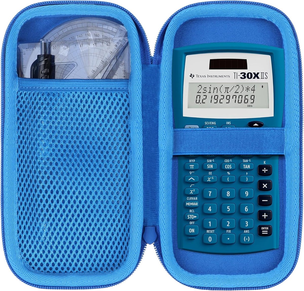 SnelShoppen - Harde Beschermcase voor Wetenschappelijke Rekenmachines - Sky Blue - Geschikt voor TI-30X Plus, TI-30XIIS, TI-30XA, TI-34 MV en meer - D