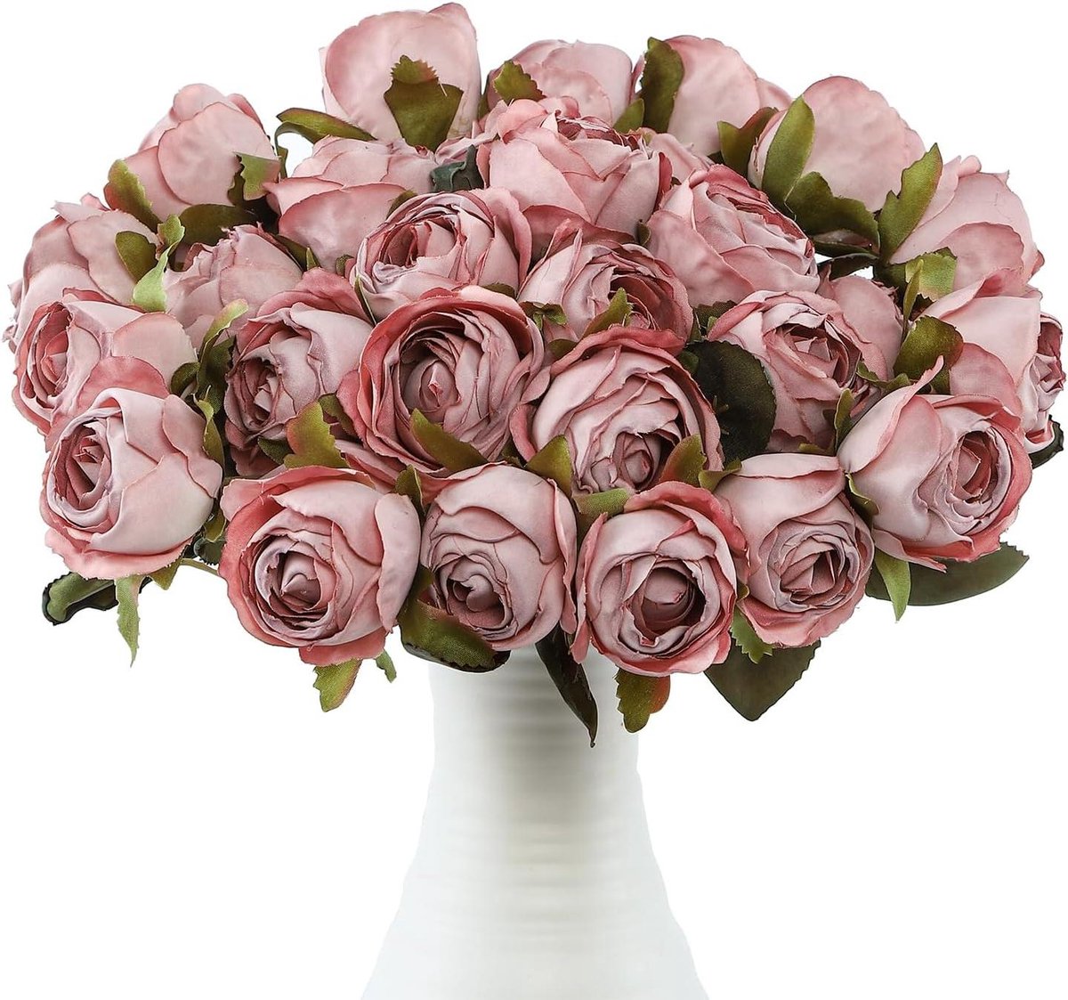 Kunst Rozen - Zijden Bloemen - Decoratie Huis - Onderhoudsarm - 12 Stuks - Roze
