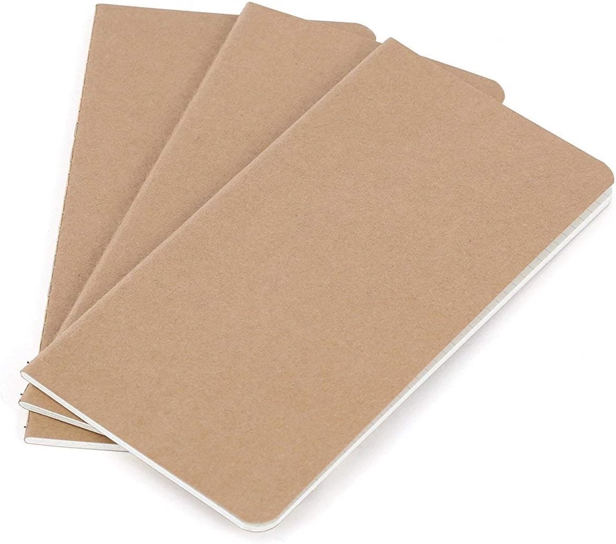 SnelShoppen - Lined Travelers Notebook Refills 11x21 cm - 3 Hand-Sewn Boekjes - 100 GSM Papier voor Dagboeken, Planners en Agenda's