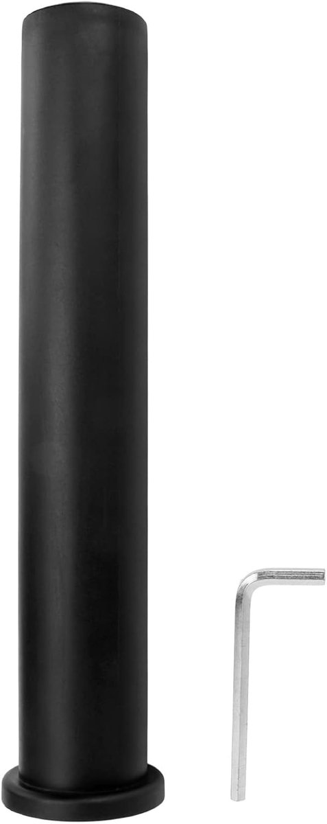 SnelShoppen - Black Barbell Adapter Sleeve 50mm - Non-slip PP - Duurzaam & Schokbestendig - Gewichtheffen Fitness Accessoire (303mm)
