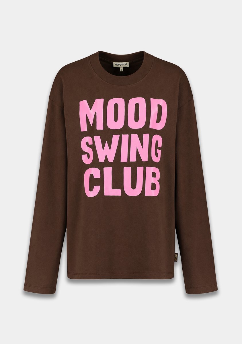 Harper & Yve T-shirt Elana Ls Aw6y501 Hot Fudge Dames Maat - XS