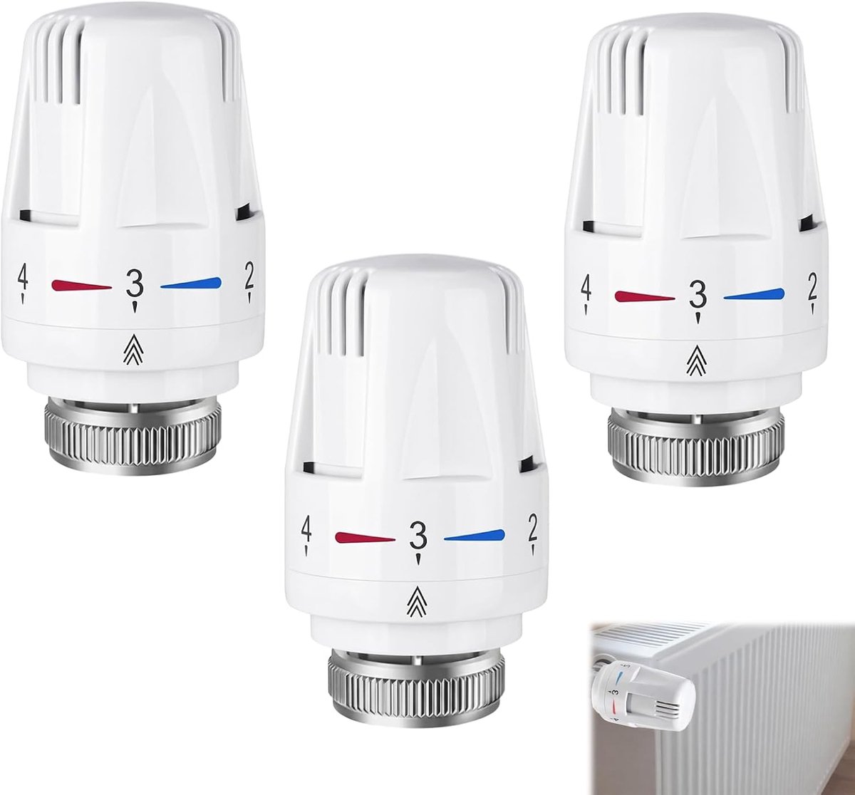 Thijox - 6 stuks Radiatorthermostaatkop M30 x 1,5 - Thermostaatventielkop met Nulstand voor Thuis en Kantoor - Verwarmingselementen voor Efficiënt Ene