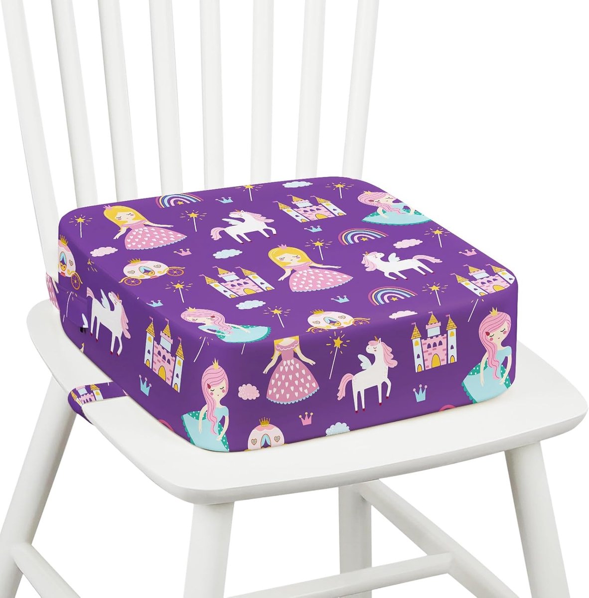 SnelShoppen - Peuterstoelverhoger voor Eettafel, 10 cm Dikke Spons Kinderzitje met Antislip Bodem, 2 Verstelbare Riemen, Afneembaar Wasbaar, Perfect v