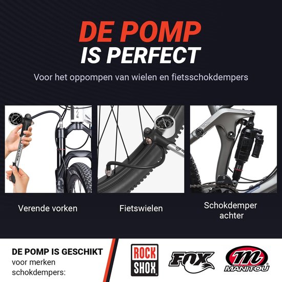 MTB Schokpomp en Vorkpomp voor Fietsen - Hogedrukpomp voor Onderhoud en Optimale Prestaties — afbeelding 2
