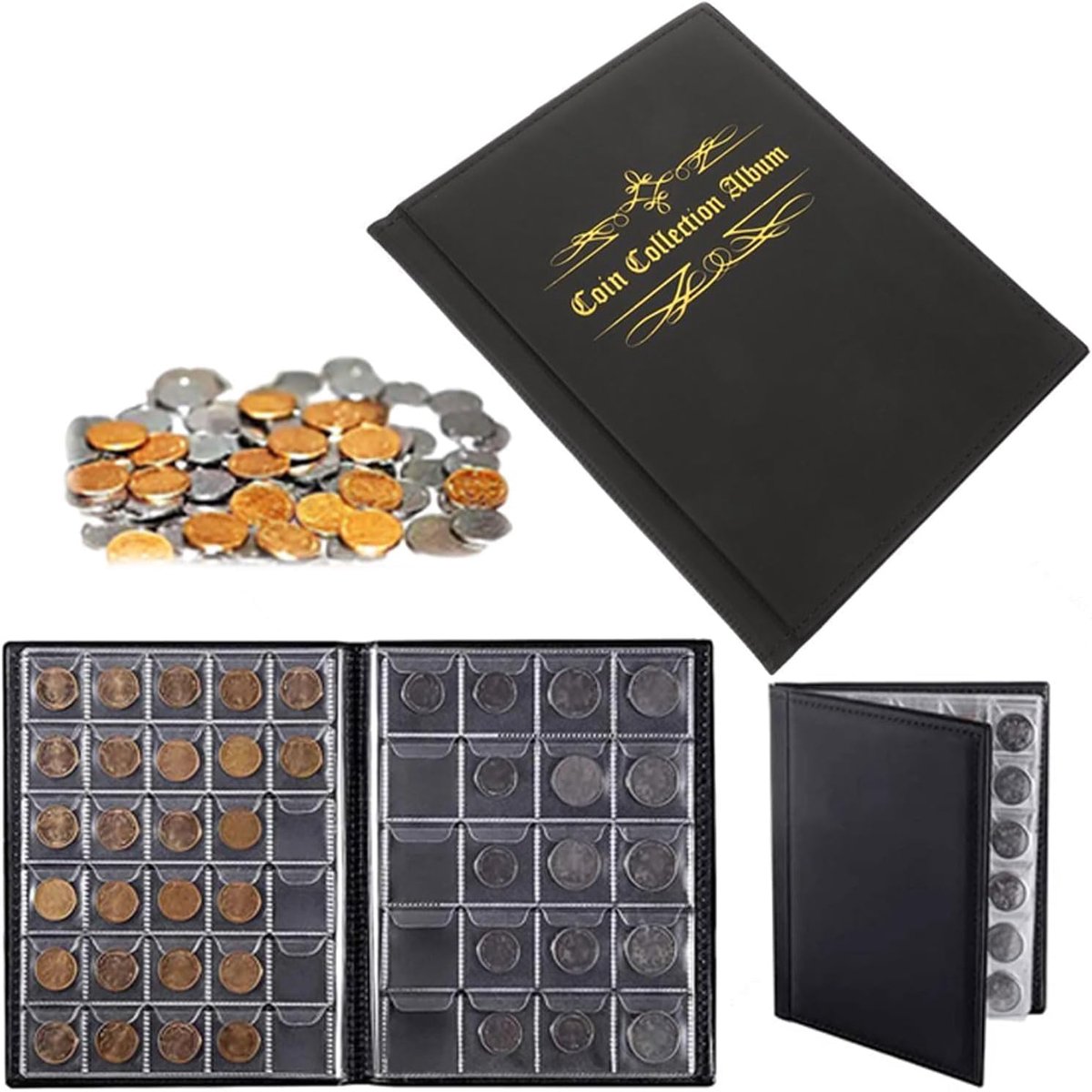 Munt Album - Verzamelalbum - Munten Opbergen - Grote Capaciteit - 480 Stuks - Zwart