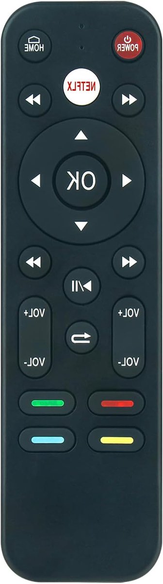 Vervangende Afstandsbediening - Media Speler Bediening - Smart TV Bediening - Directe Werking - 12 cm - Zwart